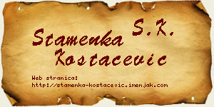 Stamenka Kostačević vizit kartica